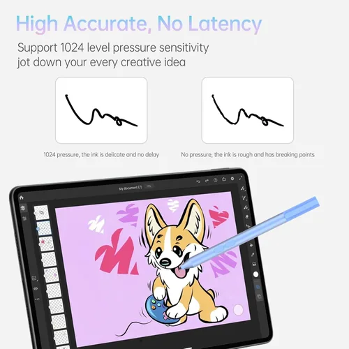 Vista 6 de Lápiz para Surface Pro 11, con 2500 horas de trabajo, 1024 niveles de presión, borrador y clic derecho, rechazo de palma para Surface Pro