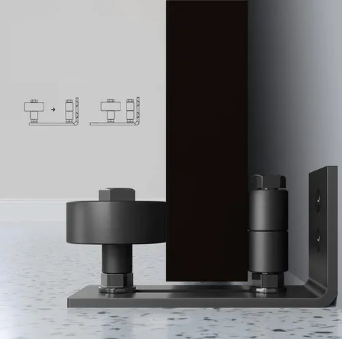 Vista 4 de S&Z tophand® Puerta de granero marrón de 20 pulgadas x 84 pulgadas con kit de herramientas corredizas de 5 pies, marco de acero inoxidable de 20 a