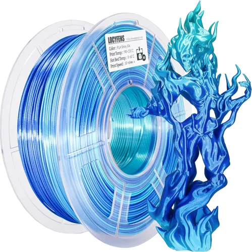 Vista 18 de Filamento para Impresora 3D PLA, Filamento PLA Arcoíris 1.75mm +/-0.02mm, Filamento PLA de Seda de Doble Color, Paquete de Filamento 3D Coextruido 2