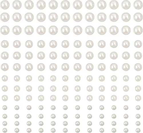 990 calcomanías autoadhesivas de perlas, calcomanías de perlas blancas con parte trasera plana para belleza facial, maquillaje, arte de uñas,