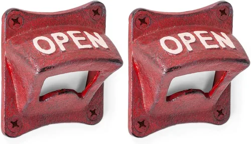 Vista 3 de Abbott Collection Abridor de pared abierto cuadrado rojo antiguo, hierro fundido (2.5 pulgadas cuadradas)