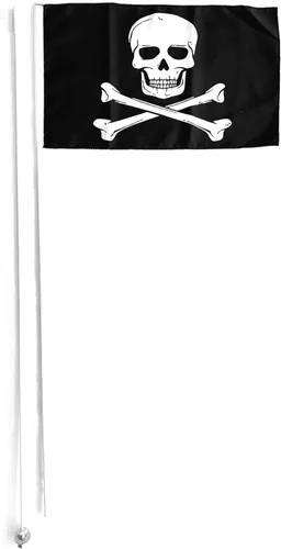 JLP 2 partes 7 pies de alto 1/4 en poste 12x19 Can Am Maverick RZR Whip Flag Pirate