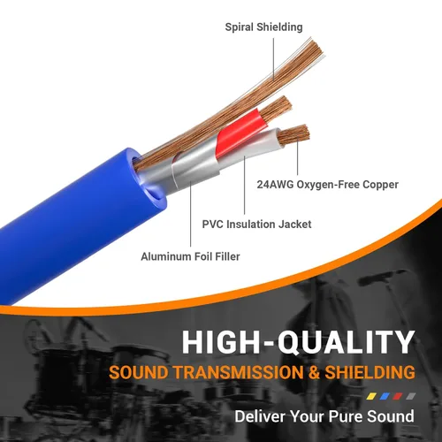 Vista 3 de Phenyx Pro PCBL-4IN1-3 - Cable de serpiente XLR de 4 canales, cable de conexión XLR macho a hembra con cobre OFC, cable divisor de 3 pies, cable
