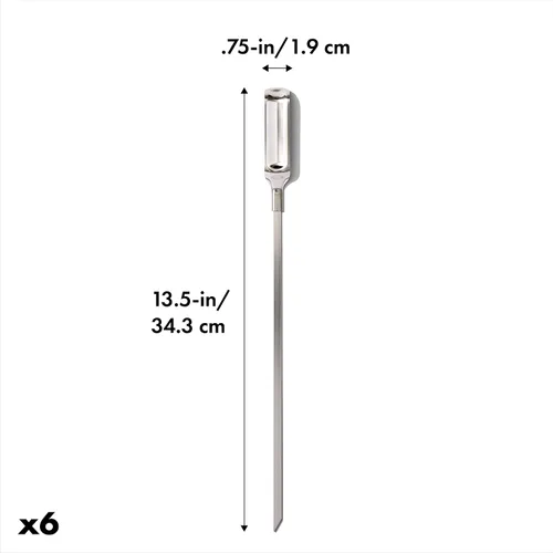 Vista 14 de OXO Good Grips Herramientas para Parrilla, Pinchos de Acero Inoxidable para Parrilla - Juego de 6