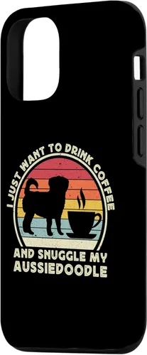 Vista 2 de iPhone 15 Coffee And Aussiedoodle For Men Women Aussiedoodle Dog Funny Case