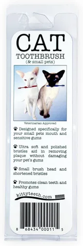 Kittyteeth Fabricado en los Estados Unidos - Cepillo de dientes para mascotas Higiene bucal avanzada Cuidado dental Perfil de cerdas bajas y cabezal
