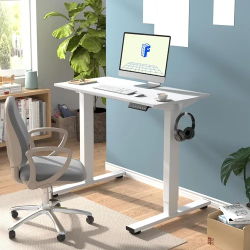 Vista 2 de FLEXISPOT EN1 - Escritorio de altura ajustable de una pieza de 40 x 24 pulgadas, escritorio de pie pequeño para espacio pequeño, mesa de oficina