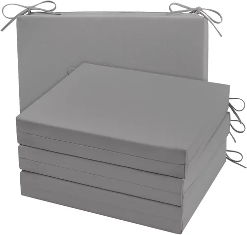 Vista 36 de Cozyide Cojines para sillas de exterior, cojines de asiento de patio impermeables con correas ajustables, cojines cuadrados para sillas de patio