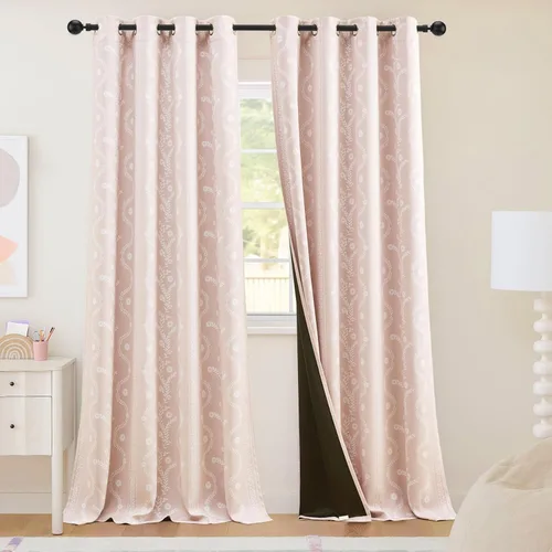 Vista 36 de LIMON HOME Cortinas Opacas Beige de 84 pulgadas de Largo para Sala de Estar y Dormitorio, Tratamiento de Ventana Insonorizado Cortinas Blackout