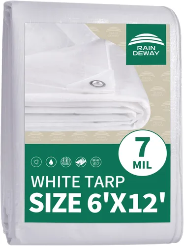 Vista 33 de RAINDEWAY Lona pequeña negra de 3x3 pies (paquete de 2), resistente a los rayos UV, lonas polivalentes de resistencia media impermeables, lona