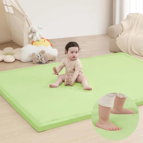 Vista 87 de Huloo Sleep - Tapete de juego para la habitación de bebés y niños pequeños, anticaídas, de espuma elástica de 1.3" de grosor, 28" x 72", terciopelo