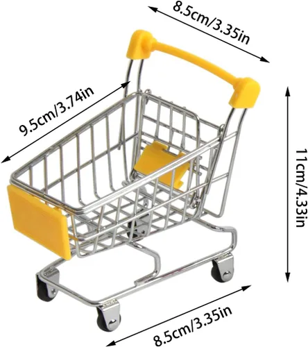 Vista 2 de HAPY SHOP Carrito de la compra Mini carrito de la compra, 3 paquetes de mini carrito de compras, carrito de supermercado, organizador de escritorio