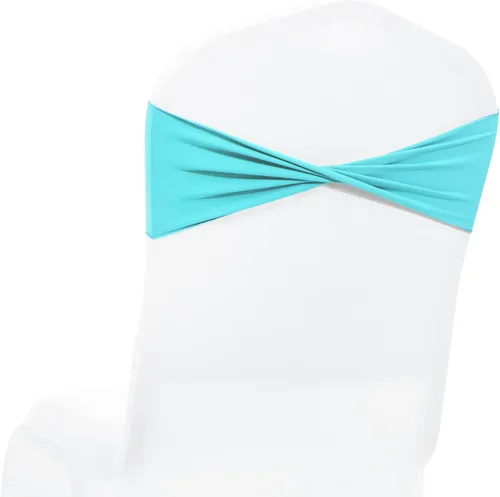 Vista 7 de MDS - Paquete de 100 cintas elásticas de elastano para sillas de comedor, lazos sin hebilla deslizante, ajuste universal para bodas, baby shower