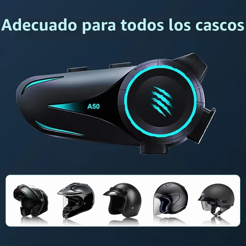 Vista 6 de Casco de motocicleta Bluetooth con altavoz para casco de exterior, con cancelación de ruido, auriculares inalámbricos Bluetooth ultrafinos