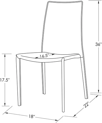 Vista 3 de ZURI Silla de comedor moderna Noah - Cuero sintético negro