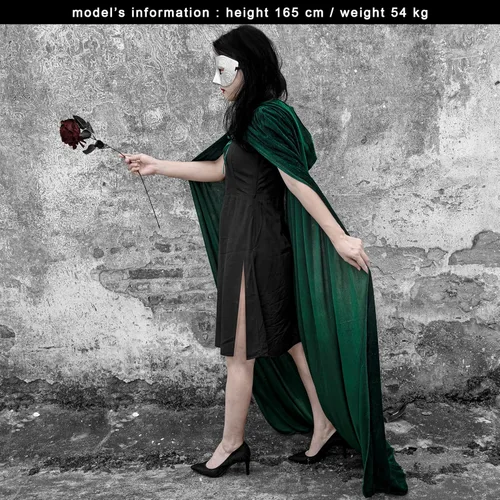 Vista 5 de Mayplous Disfraz de Halloween, capa de terciopelo, capa de terciopelo, vestido de juego de roles