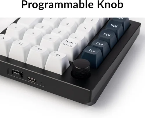Vista 7 de Keychron Q0 Max - Numpad mecánico inalámbrico personalizado, 2.4 GHz/Bluetooth 5.1/bloc de números QMK con cable, RGB intercambiable en caliente