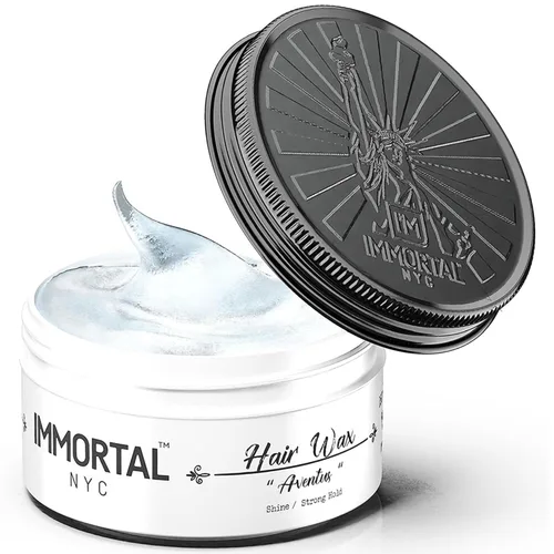 Immortal NYC Ceras para el cabello para hombres – Aventus Extra Strong Hold, cera para el cabello de bajo brillo – Base de agua para hombre, sin