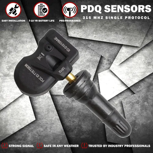 Vista 4 de PDQ TPMS - Sensor de presión de neumáticos TPMS de 433 MHZ, paquete de 4 unidades de vástago de goma para Chrysler Dodge Jeep Mercedes RAM Direct