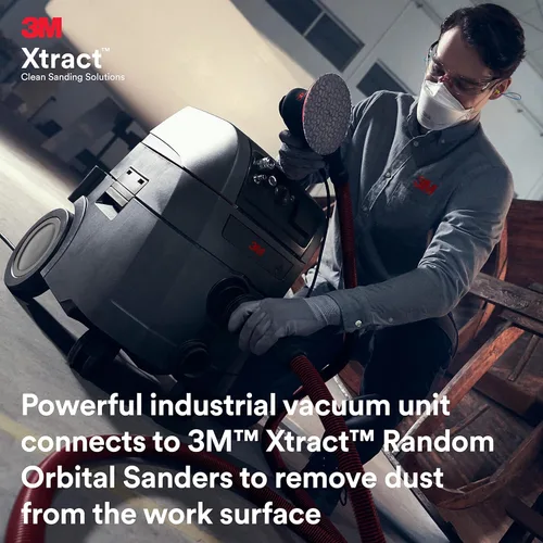 Vista 3 de 3M Extractor de polvo portátil Xtract y lijadora orbital aleatoria eléctrica Extrae hasta un 97% de polvo