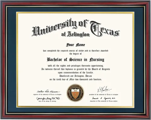 Vista 60 de GraduationMall Marco de diploma de certificado de 8.5 x 11, madera maciza y vidrio templado, acabado negro con ribete dorado