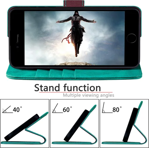 Vista 7 de DuckSky Funda tipo cartera de piel auténtica para iPhone 7 Plus/8 Plus [bloqueo RFID] 【4 tarjeteros de crédito】【Cuero auténtico】 Funda protectora