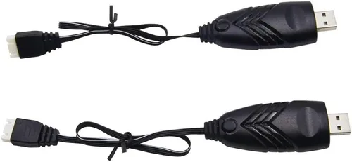 Vista 6 de Blomiky Paquete de 2 cables de cargador de litio 3S 1.5A adecuados para RC coche, barco, avión, dron, Airsoft, batería Lipo de 3 celdas/11.1 V USB