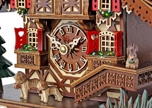 Vista 4 de Reloj de cuco de cuarzo - La casa de entramado de madera AH 29 QM