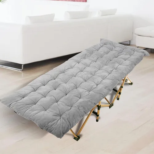 Vista 7 de REDCAMP Folding Cot Pads for Sleeping Extra Thick, Soft Comfortable Velvet & Corduroy Cotton Camping Cot Mattress Pad for Backpacking Hiking, Black