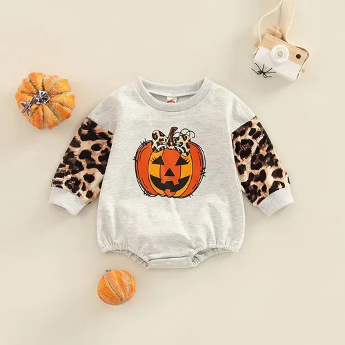 Vista 62 de Sudadera de calabaza para bebé, niña, niño, Halloween, sudadera de gran tamaño, mameluco de burbujas, suéter