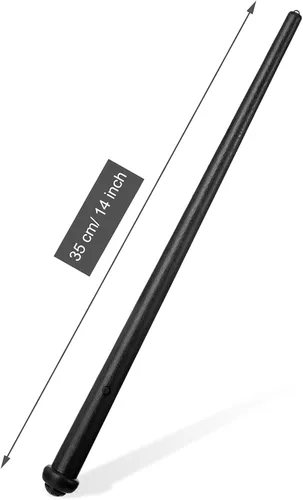 Vista 2 de Gejoy Varita mágica de 2 piezas para niños con luces de sonido, bruja maga, hada, cosplay, juguete, regalo de cumpleaños de Halloween (negro)