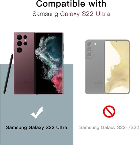 Vista 3 de JETech Protector de pantalla para Samsung Galaxy S22 Ultra 5G de 6.8 pulgadas con protector de lente de cámara, película de TPU flexible, compatible