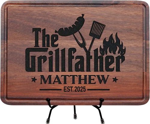 Tabla de cortar personalizada, idea de regalo de Navidad para hombres, regalo de BBQ, regalo personalizado para hombres, papá, abuelo, tabla de