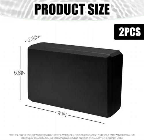 Vista 2 de 2 Pcs Yoga Blocks, 9"x6"x3" Foam Blocks Yoga Props for Pilates Stretching and Meditation Exercise Blocks Lightweight Yoga Essentials