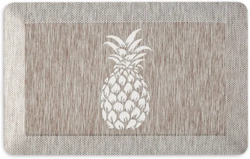 Vista 15 de Martha Stewart Aloha Modern - Tapete de cocina con infusión de aire antifatiga con diseño de piña, gris, 19.6 x 32 pulgadas