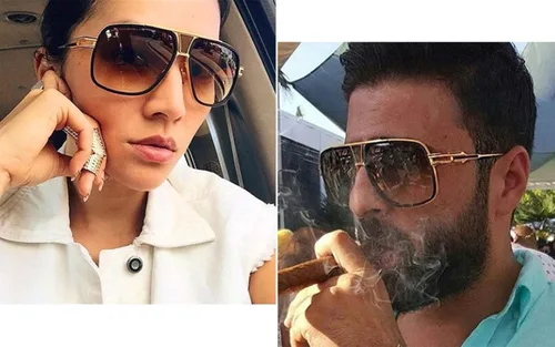 Vista 2 de Gobiger - Lentes de sol estilo aviador para hombres, lente con 100% protección UV, marco de aleación con estuche