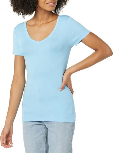 Vista 3 de Tienda Essentials Womens Slim-Fit Short-Sleeve V-Neck T-Shirt