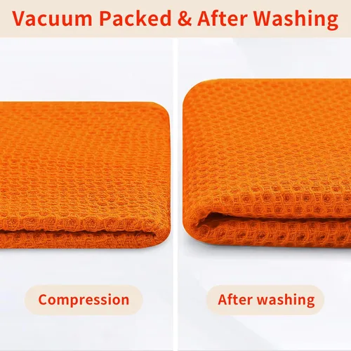 Vista 104 de Homaxy Paños de cocina de 100% algodón con tejido de gofre, ultra suaves, absorbentes, de secado rápido, 12 x 12 pulgadas, paquete de 6, amarillo