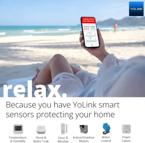 Vista 8 de YoLink - Sensor de movimiento inteligente, detector de movimiento inalámbrico de alcance más largo del mundo de 1/4 milla compatible con Alexa
