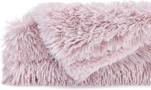 Vista 7 de Chanasya - Manta de pelo largo sintético - Manta de felpa ligera y esponjosa de forro polar de microfibra - para sofá, cama, silla, material A