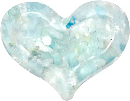 Vista 2 de Rockcloud Piedras de bolsillo de cristal con forma de corazón, de resina, para curación de corazón, chips de piedra de cristal para equilibrio