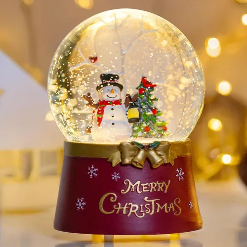 Vista 20 de Linterna de globo de nieve de Navidad, linterna brillante de agua iluminada con cable USB y funciona a baterías, para regalos y festival de Navidad
