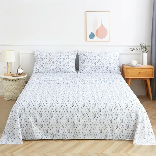 Vista 10 de HENGWEI - Juego de sábanas de satén, tamaño Cal King, 4 piezas sedosas con bolsillo profundo, juego de ropa de cama suave de lujo, transpirable