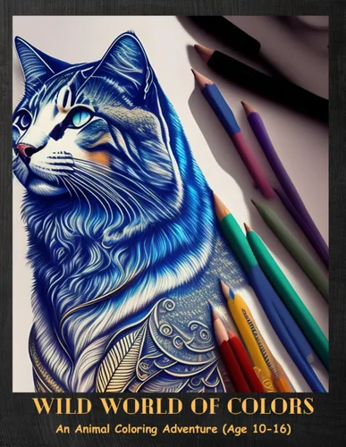 Wild World of Colors Animal Coloring Book Activity book for children ages 10-16 Coloring with gel pen, color pencil, paint pen