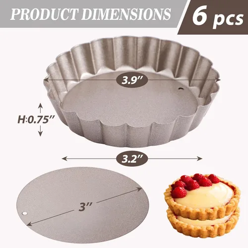 Vista 3 de Webake - Molde para muffin y tartas con parte inferior desmontable, Dorado
