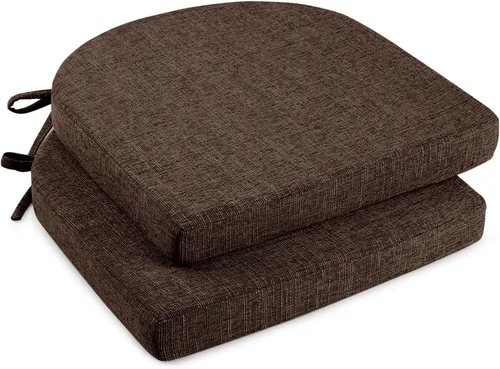 Vista 26 de downluxe Cojines para sillas de interior para sillas de comedor, almohadillas de espuma texturizada suaves y cómodas para sillas de cocina con lazos