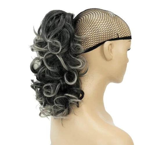 Vista 5 de IMISSU Extensiones de cabello rizado desordenado, cola de caballo con clip de cola de caballo (rubio playa)