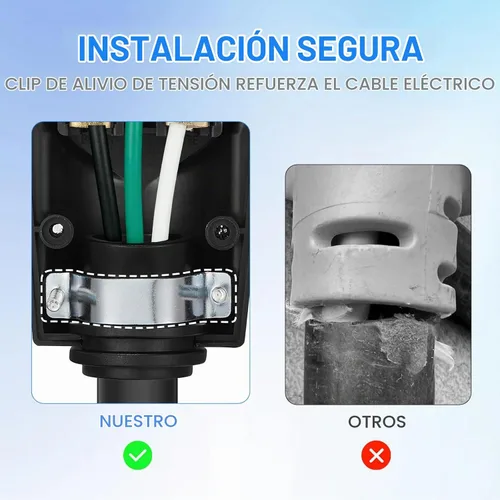 Vista 4 de Receptáculo NEMA 6-50R, enchufe hembra de repuesto para soldador Negro