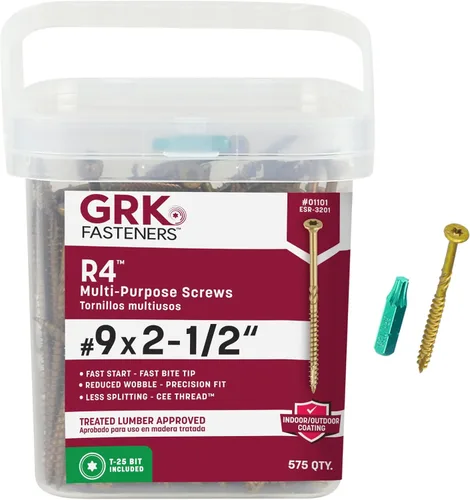Vista 21 de GRK Fasteners R4# 9 x 2-3/4 pulgadas, tornillos de marco multiusos, 100 unidades, revestimiento Climatek resistente a la corrosión, vallas