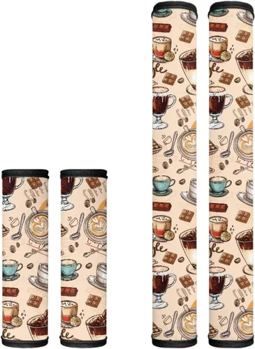 Vista 10 de Fundas para manija de puerta de nevera con colibrí floral, estilo bohemio, 4 unidades, protege tu microondas, horno, refrigerador, lavavajillas